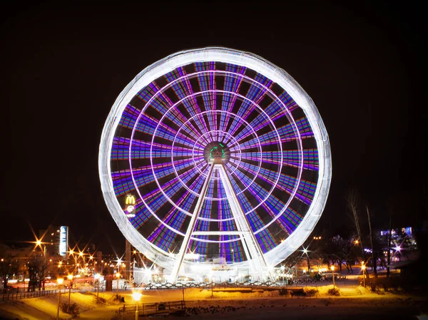 Ferris Wheel Night Long Exposure — Stock Photo, Image