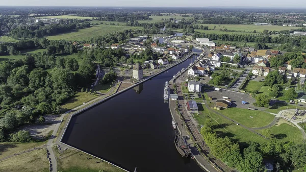 Ueckermünde Staden Och Hamnen Över Reservoaren Szczecin — Stockfoto