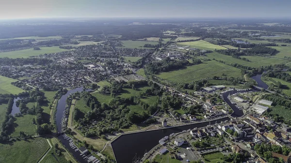 Ueckermünde Staden Och Hamnen Över Reservoaren Szczecin — Stockfoto