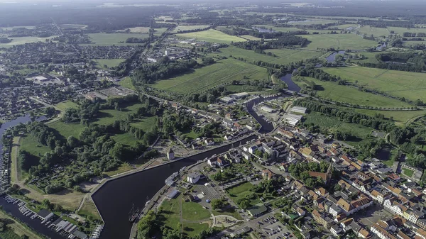 Ueckermünde Staden Och Hamnen Över Reservoaren Szczecin — Stockfoto