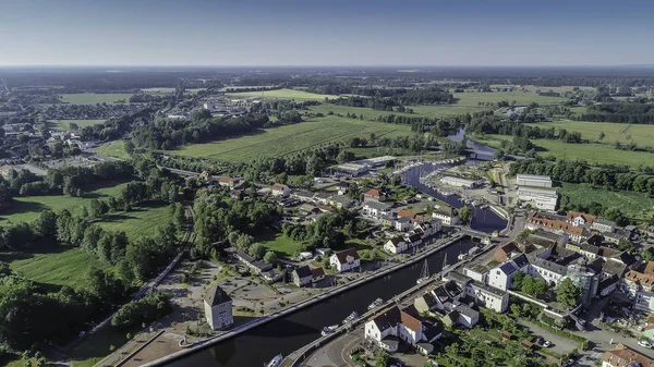 Ueckermünde Staden Och Hamnen Över Reservoaren Szczecin — Stockfoto