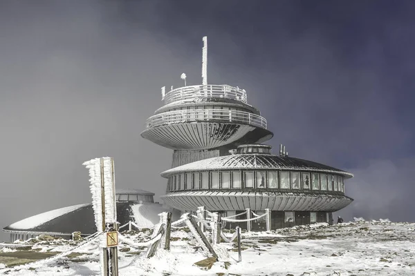 Sniezka Berg Het Reuzengebergte Winter Gewaad — Stockfoto