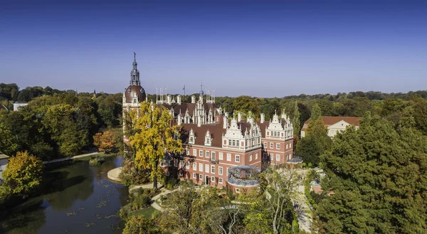 Belo Castelo Jardins Frst Pckler Park Bad Muskau Partir Uma — Fotografia de Stock