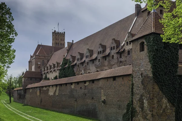 Malbork Sur Rivière Nogat Grand Château Médiéval Brique — Photo