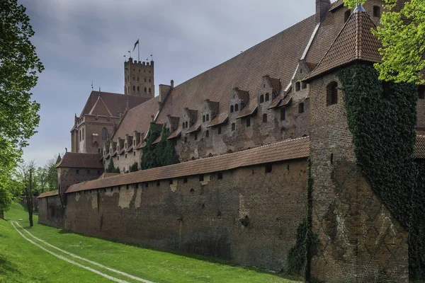 Malbork Río Nogat Castillo Ladrillo Medieval Más Grande — Foto de Stock