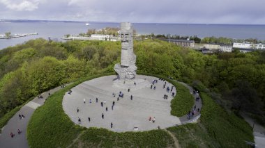 Anıt Westerplatte bir kuş bakışı Polonyalı savunucuları anısına