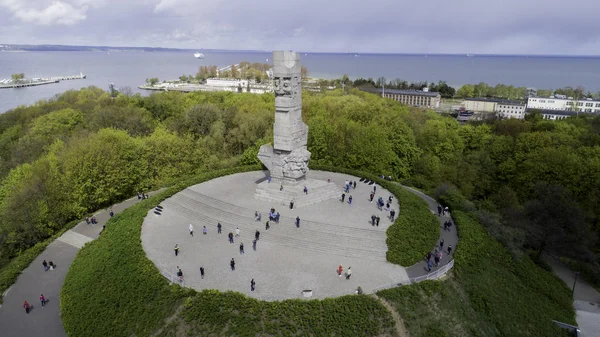 Anıt Westerplatte bir kuş bakışı Polonyalı savunucuları anısına