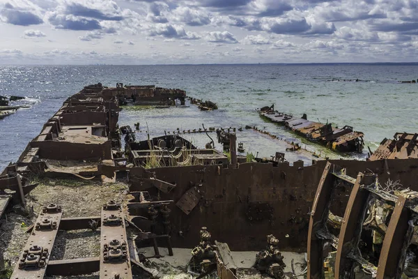 Bahía Naufragios Península Hel Mar Báltico Orp Wicher Orp Grom — Foto de Stock