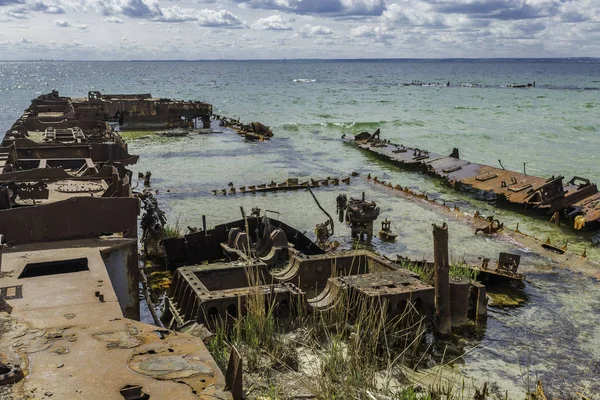 Bahía Naufragios Península Hel Mar Báltico Orp Wicher Orp Grom — Foto de Stock