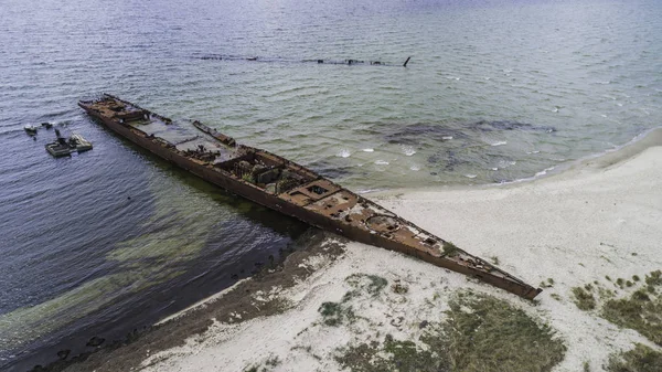 Bahía Naufragios Orp Wicher Orp Grom Hel Vista Aérea — Foto de Stock