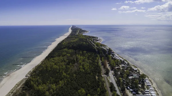 Vista Aérea Península Hel Lugar Encantador Mar Báltico Polonia — Foto de Stock