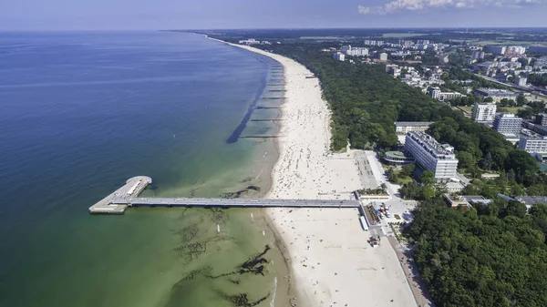 Flygvy Över Kolobrzeg Vacker Stad Och Spa Östersjön — Stockfoto