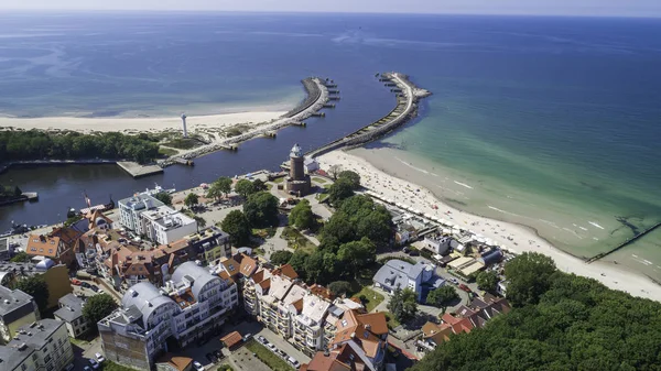 Flygvy Över Kolobrzeg Vacker Stad Och Spa Östersjön — Stockfoto