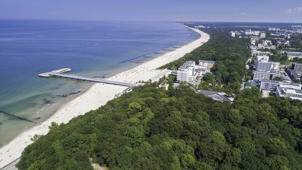 Flygvy Över Kolobrzeg Vacker Stad Och Spa Östersjön — Stockfoto