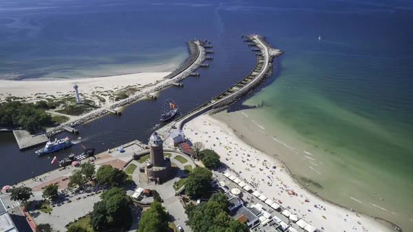 Flygvy Över Kolobrzeg Vacker Stad Och Spa Östersjön — Stockfoto