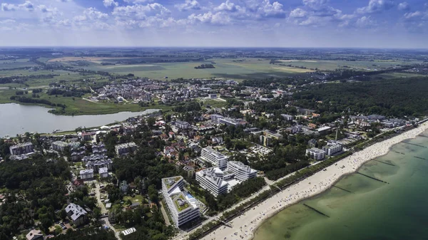 Mielno Vacker Stad Och Utväg Mellan Östersjön Och Sjön Jamno — Stockfoto