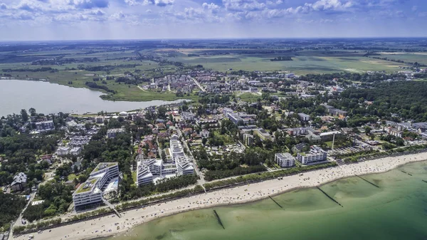 Mielno Vacker Stad Och Utväg Mellan Östersjön Och Sjön Jamno — Stockfoto