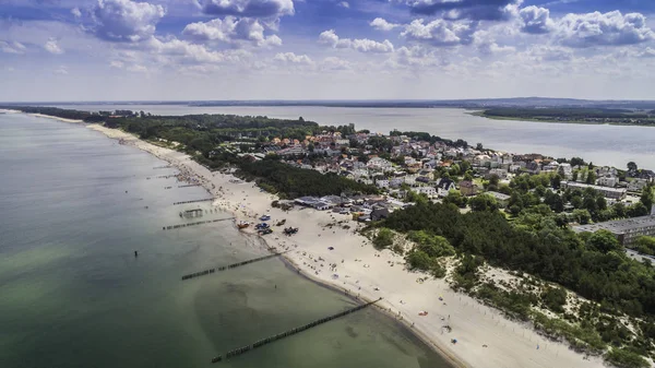 Mielno Vacker Stad Och Utväg Mellan Östersjön Och Sjön Jamno — Stockfoto