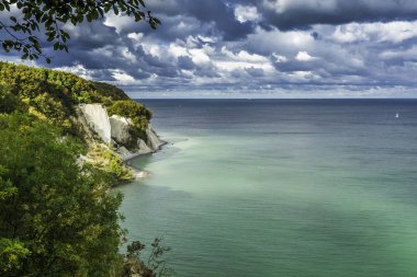 Rugen Adası 'nın Tebeşir Kayalıkları, Baltık Denizi' ndeki Dev Kayalar, Jasmund Ulusal Parkı, Rugen Adası, Rgen
