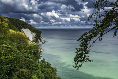 Rugen Adası 'nın Tebeşir Kayalıkları, Baltık Denizi' ndeki Dev Kayalar, Jasmund Ulusal Parkı, Rugen Adası, Rgen