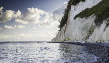 Rugen Adası 'nın Tebeşir Kayalıkları, Baltık Denizi' ndeki Dev Kayalar, Jasmund Ulusal Parkı, Rugen Adası, Rgen