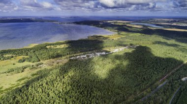 Nature reserve, Schmale heath and stone fields located on the island of rugen, aerial photography clipart
