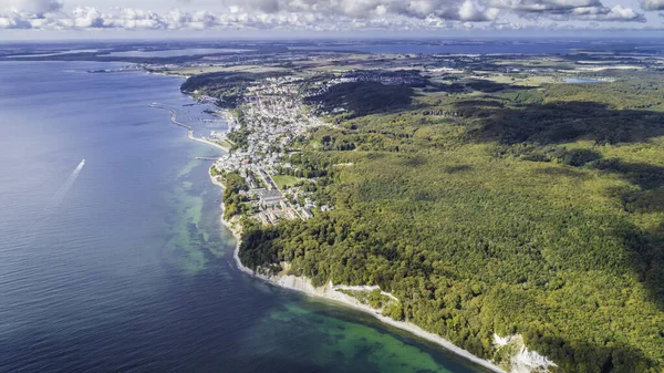 Вид Воздуха Сасниц Город Курорт Гавань Балтийском Море Острове Руген — стоковое фото