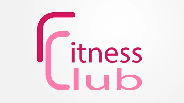 标志健身俱乐部在粉红色的文字 健身俱乐部 — 图库矢量图片