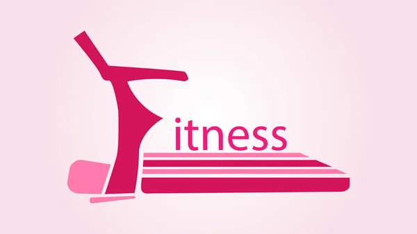 Logotipo Com Palavra Fitness Forma Uma Esteira Rosa —  Vetores de Stock
