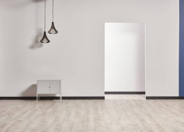 Oda ve lambalar dekorasyon iç duvar, oda ve konsept arka plan.