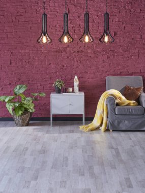 ev, ofis ve otel için taş duvar iç tasarım, modern dekoratif tasarım lambaları