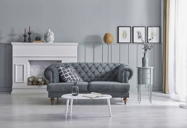 Mobilya odası balkon ve beyaz konsept.