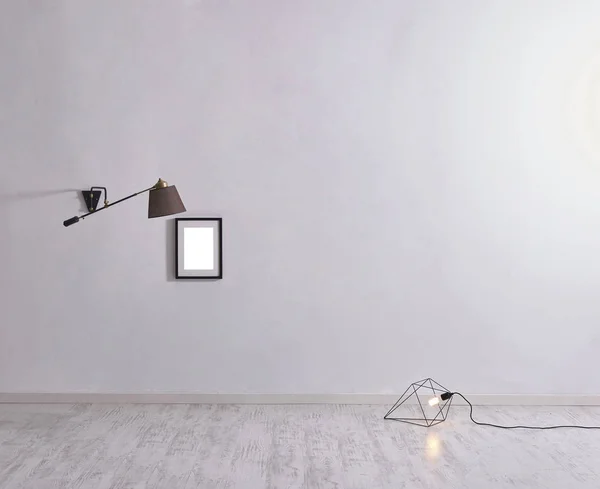 Lampu Dalam Dekorasi Interior Modern Dengan Bingkai — Stok Foto