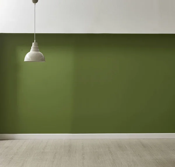 modern green wallpaper and mock up interior decoration with lamp