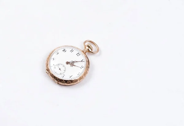 Vintage Reloj Bolsillo Aislado —  Fotos de Stock