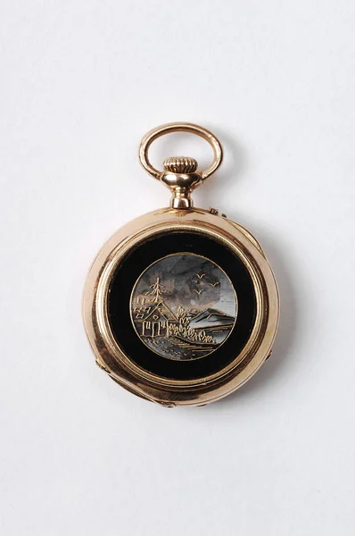 Horloge Antique Isolée Sur Fond Gros Plan — Photo