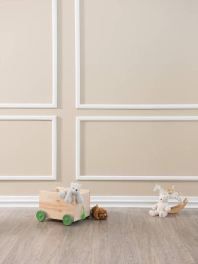 Oyuncaklar, konsept modern dekorasyon ile dekoratif ev iç 