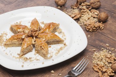 arka planda türk geleneksel tatlı