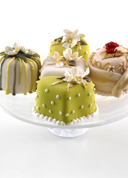 Lekkere Mini Cakes Achtergrond Close — Stockfoto