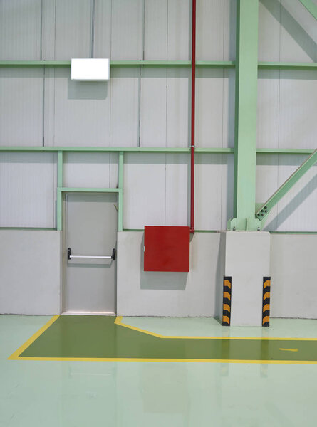 Shutter Door Rolling Door Red Color New Factory Construction Site — Stock Photo, Image