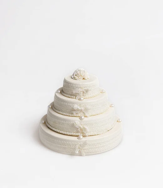 White Wedding Cake Isolated — Stock Photo, Image