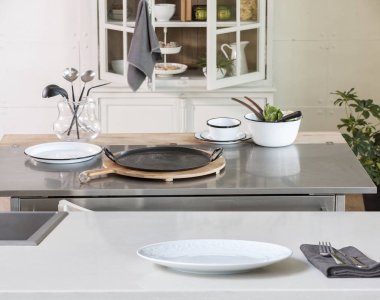 Modern mutfak aksesuarları, iç tasarım ile tablo ile Modern arka plan