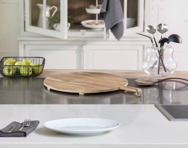 Modern mutfak aksesuarları, iç tasarım ile tablo ile Modern arka plan