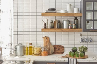 beyaz mermer tezgah, modern mutfak 