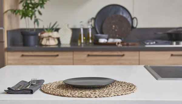 Nieuw Concept Van Moderne Keuken Keuken Accessoires Met Nieuw Meubilair — Stockfoto