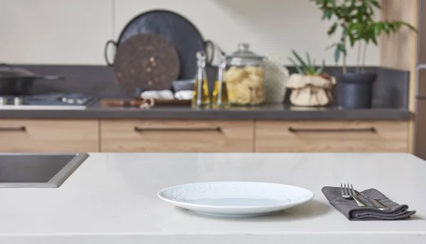 Nieuw Concept Van Moderne Keuken Keuken Accessoires Met Nieuw Meubilair — Stockfoto