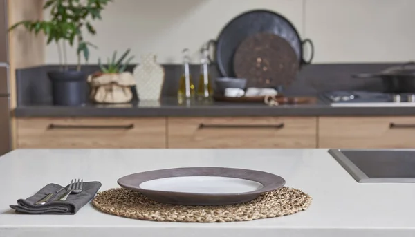 Nuevo Concepto Cocina Moderna Accesorios Cocina Con Muebles Nuevos Aspecto — Foto de Stock