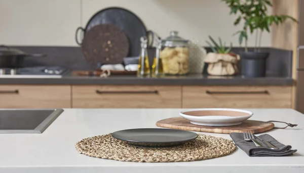 Nuevo Concepto Cocina Moderna Accesorios Cocina Con Muebles Nuevos Aspecto — Foto de Stock