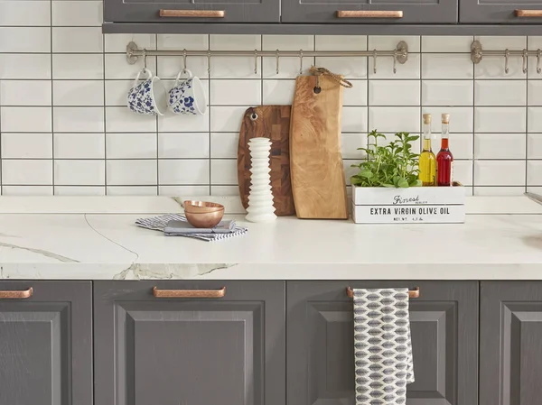 Kitchen table style with kitchen and chopping boards