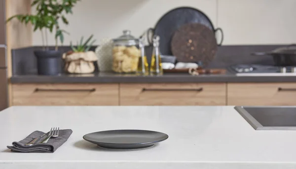 Nieuw Concept Van Moderne Keuken Keuken Accessoires Met Nieuw Meubilair — Stockfoto